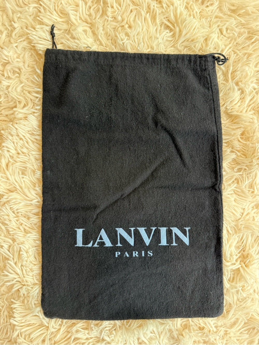 Lanvin Paris Black Drawstring Dust Bag Shoe Handbag Storage Pouch 9x14